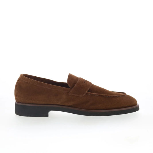 Di Bianco GBF407 Mens Brown Suede Slip On Loafers & Slip Ons Penny Shoes