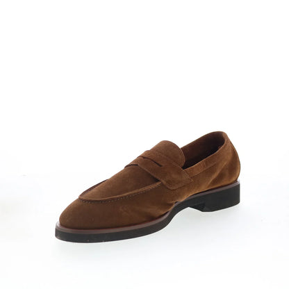Di Bianco GBF407 Mens Brown Suede Slip On Loafers & Slip Ons Penny Shoes