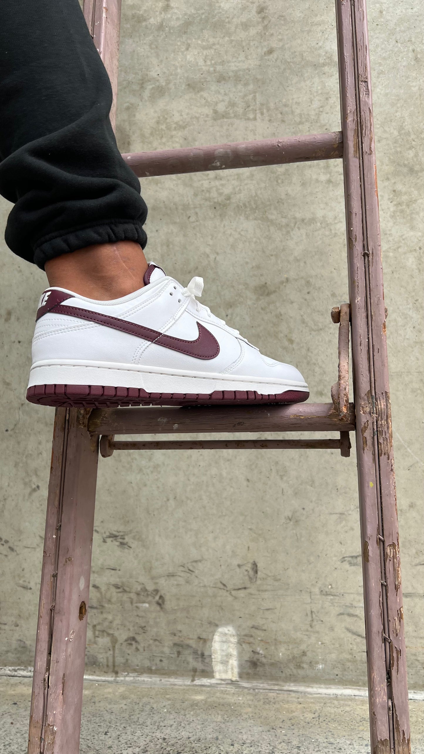 Nike Mens Dunk Low Sneakers - 'White Night Maroon'