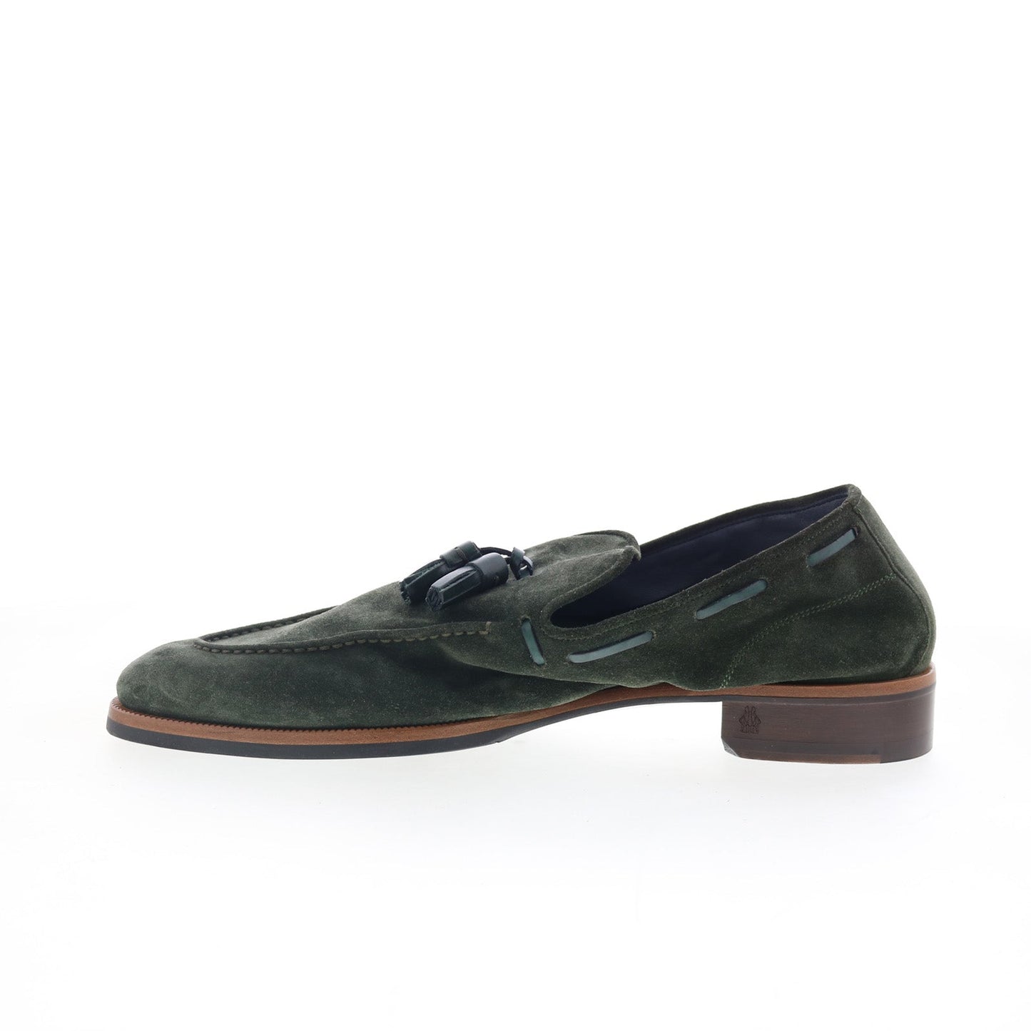 Di Bianco Napoli Mens Green Suede Slip On Loafers & Slip Ons Casual Shoes