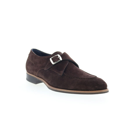 Di Bianco Parma Mens Brown Suede Hook & Loop Loafers & Slip Ons Casual Shoes