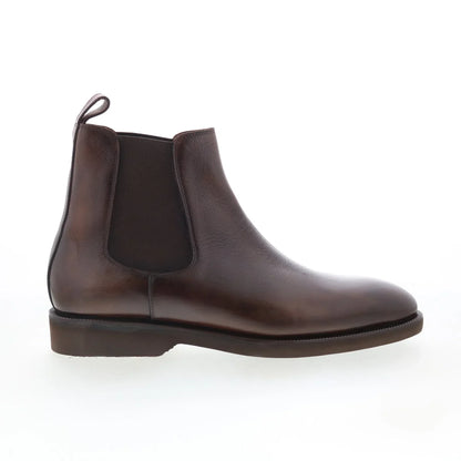 Pastori by Di Bianco Pertinax Mens Brown Leather Slip On Chelsea Boots