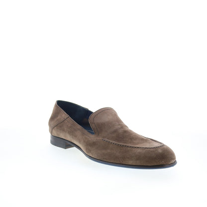 Di Bianco Positano Mens Brown Suede Slip On Loafers & Slip Ons Casual Shoes