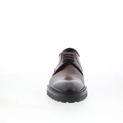 Di Bianco Prato Mens Brown Leather Lace Up Oxfords & Lace Ups Plain Toe Shoes