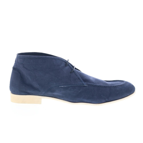 Di Bianco Rieti Mens Blue Leather Lace Up Chukkas Boots