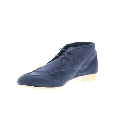 Di Bianco Rieti Mens Blue Leather Lace Up Chukkas Boots