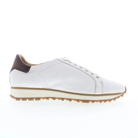 Di Bianco SB307 Mens White Leather Lace Up Lifestyle Sneakers Shoes