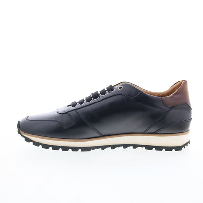 Di Bianco SB308 Mens Black Leather Lace Up Lifestyle Sneakers Shoes