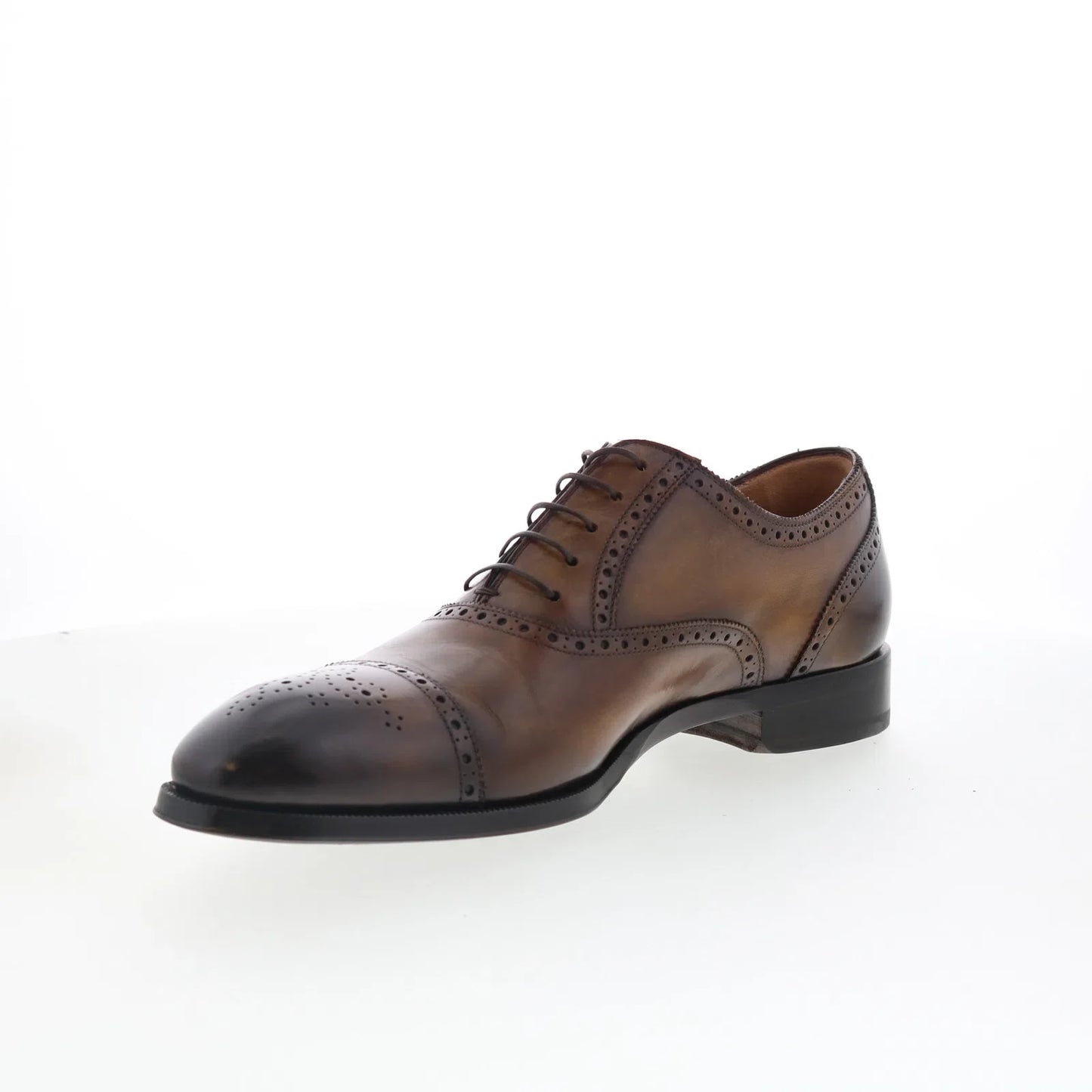 Di Bianco SB893 Mens Brown Leather Lace Up Oxfords & Lace Ups Cap Toe Shoes