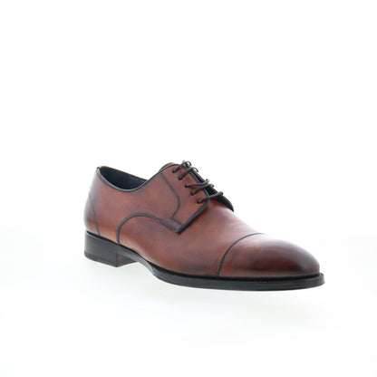 Di Bianco SBP901 Mens Brown Leather Lace Up Oxfords & Lace Ups Cap Toe Shoes