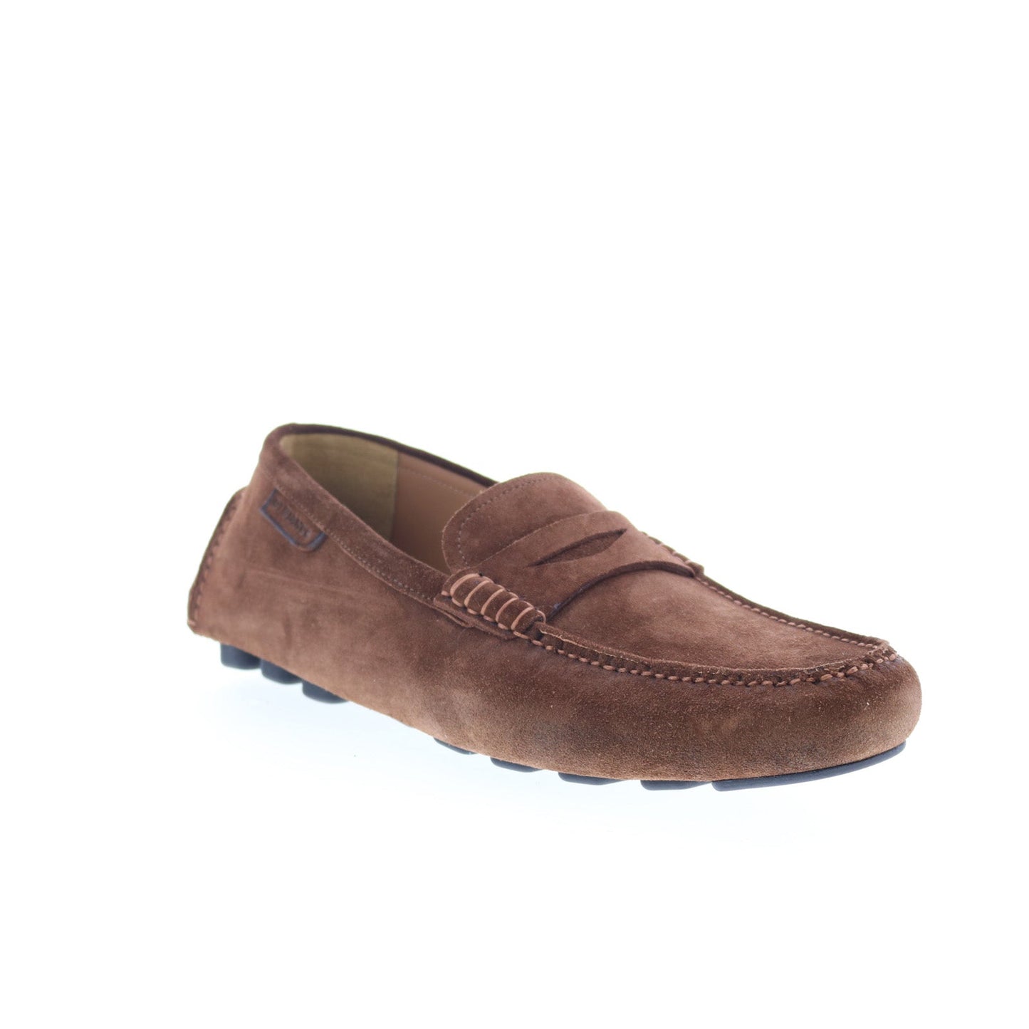 Di Bianco Spinda Mens Brown Suede Slip On Loafers & Slip Ons Moccasin Shoes