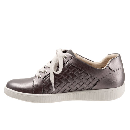 Trotters Adore T2117-033 Womens Gray Leather Lifestyle Sneakers Shoes