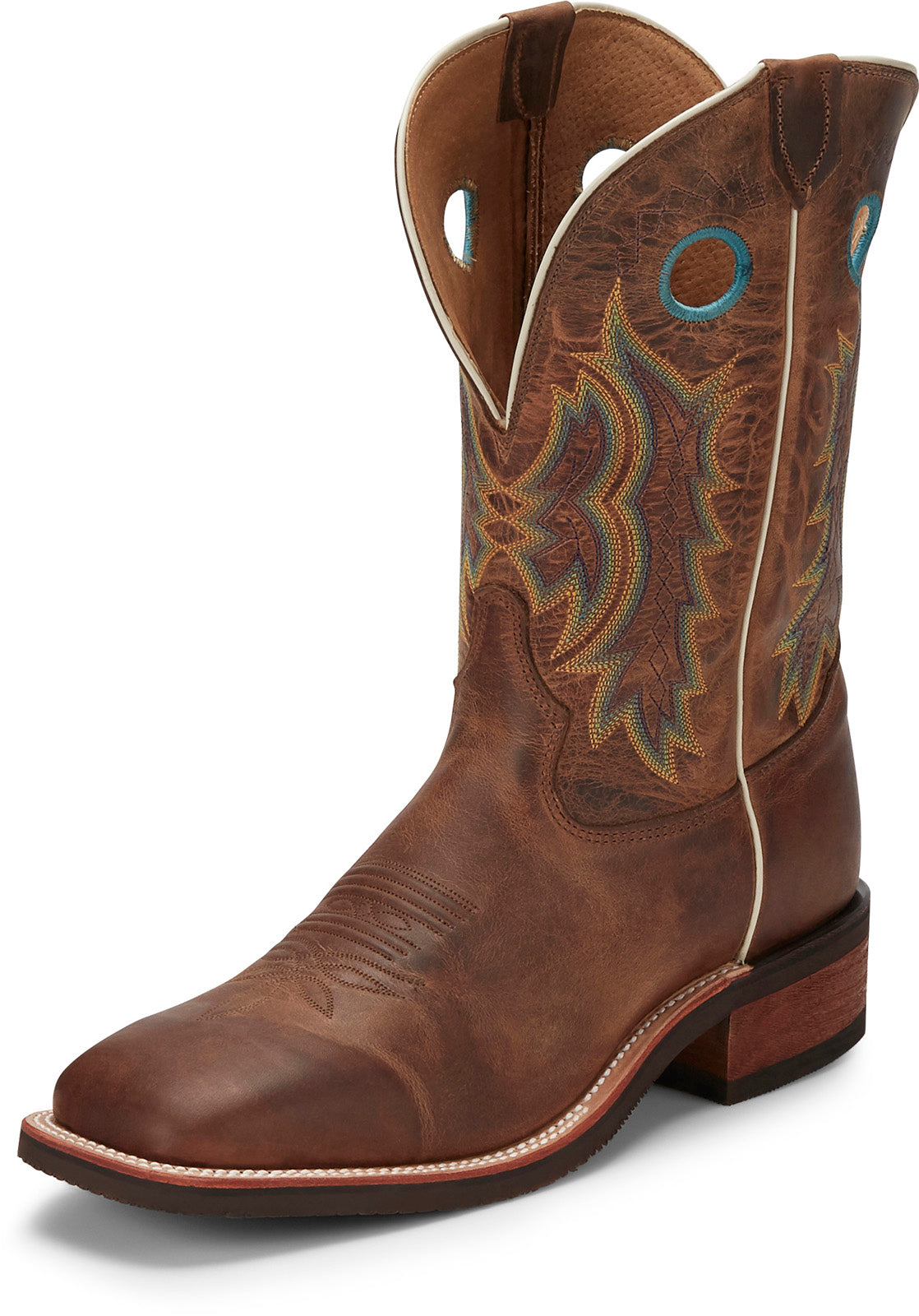 Tony Lama Creedance Square Toe Cowhide Mens Brown Wide Cowboy Western Boots