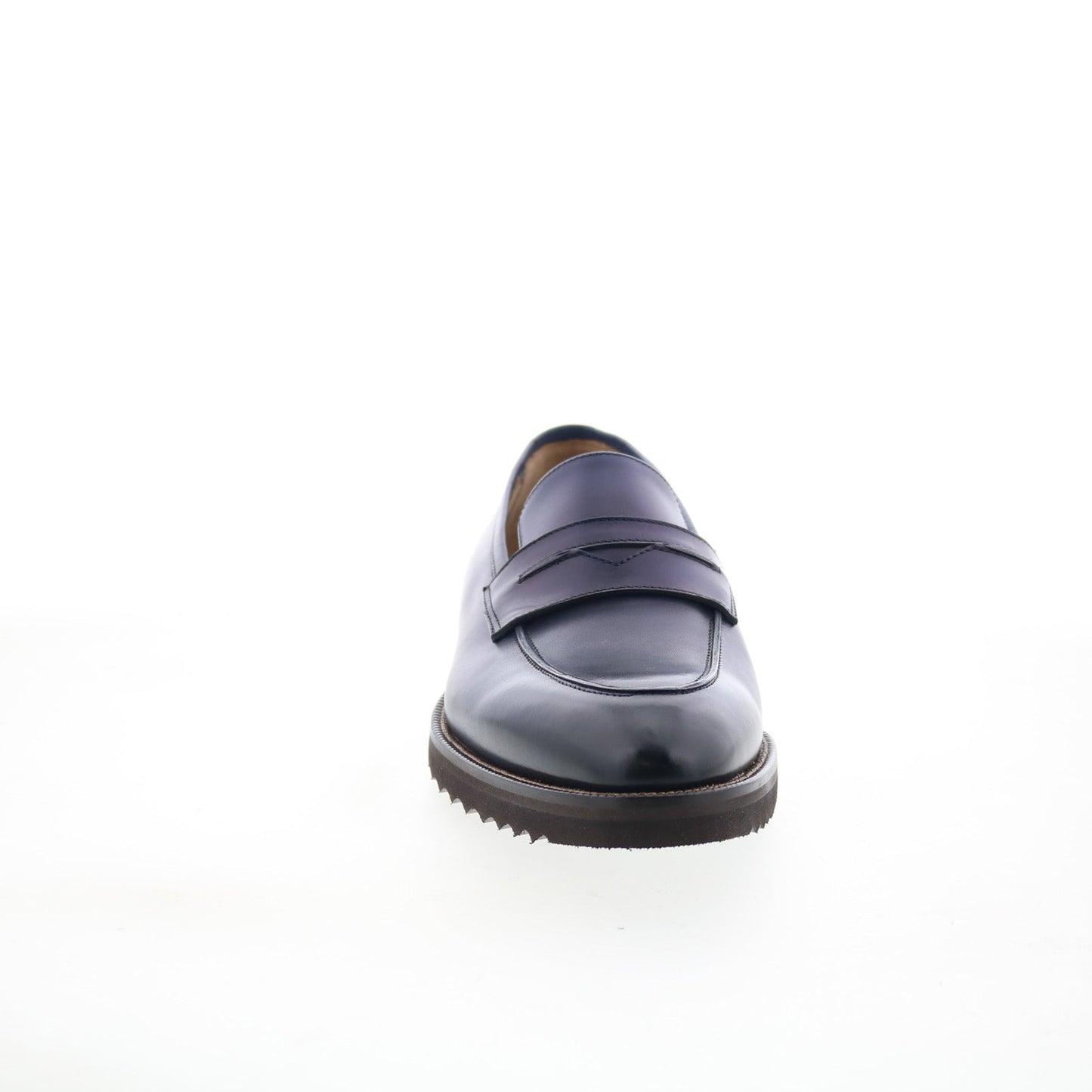 Pastori by Di Bianco Titus Mens Blue Leather Loafers & Slip Ons Penny Shoes