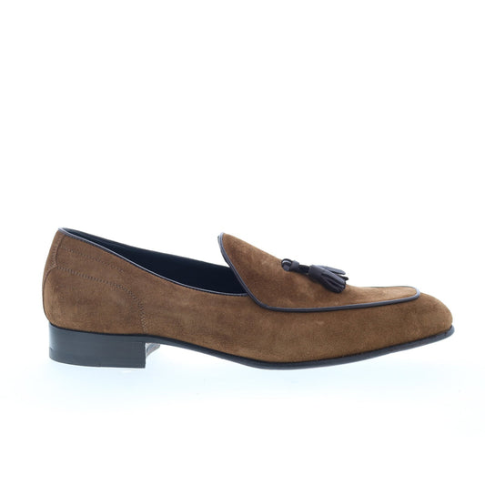 Di Bianco Vomero Mens Brown Suede Slip On Loafers & Slip Ons Casual Shoes
