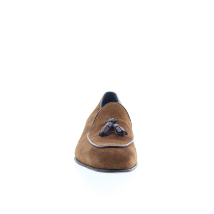 Di Bianco Vomero Mens Brown Suede Slip On Loafers & Slip Ons Casual Shoes