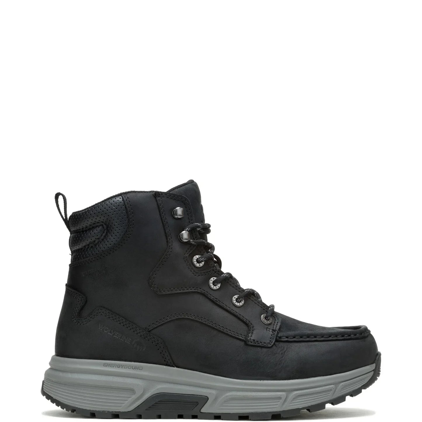 Wolverine Ride Wedge Moc EB Waterproof 6" Mens Black Work & Safety Boots