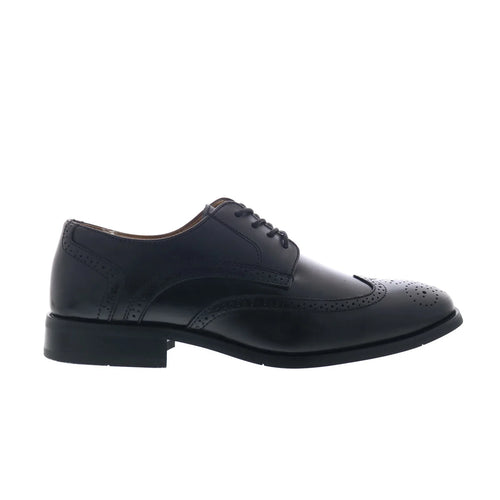 La Milano A590 Mens Black Leather Oxfords & Lace Ups Wingtip & Brogue Shoes