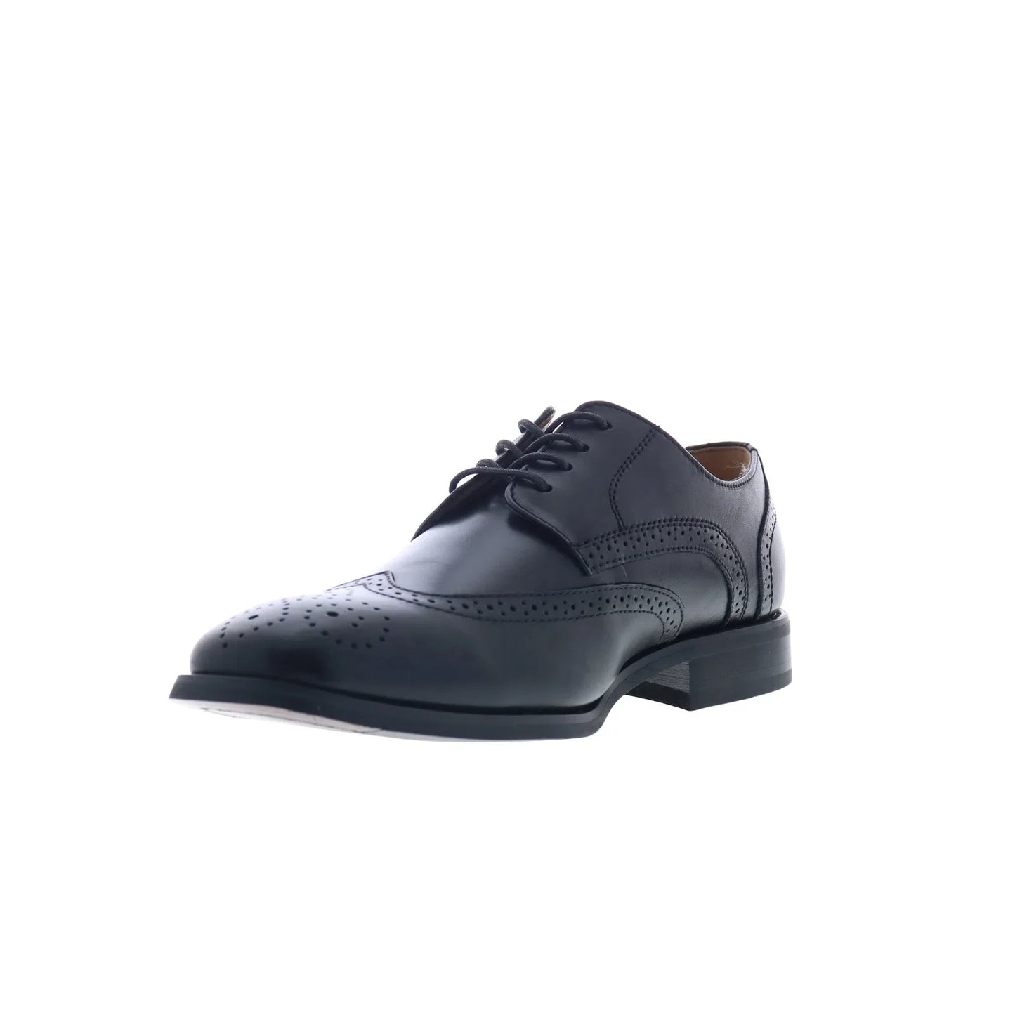 La Milano A590 Mens Black Leather Oxfords & Lace Ups Wingtip & Brogue Shoes