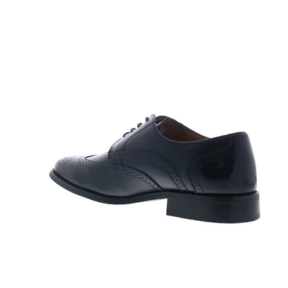 La Milano A590 Mens Black Leather Oxfords & Lace Ups Wingtip & Brogue Shoes