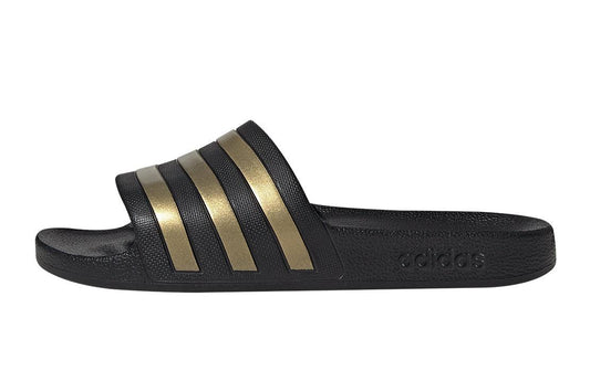 Adilette Aqua Men's Slides :Black | Gold Metallic