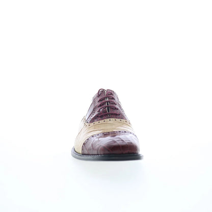 Ferrini Alligator 203 528 Mens Burgundy Oxfords & Lace Ups Cap Toe Shoes