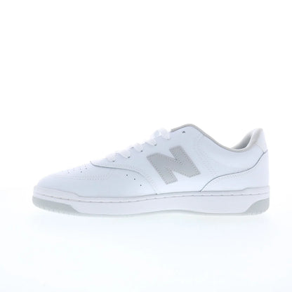 New Balance BB80 BB80GRY Mens White Leather Lace Up Lifestyle Sneakers Shoes