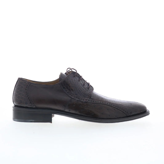 Ferrini Belly Alligator Ostrich 4012 082 Mens Brown Oxfords Casual Shoes