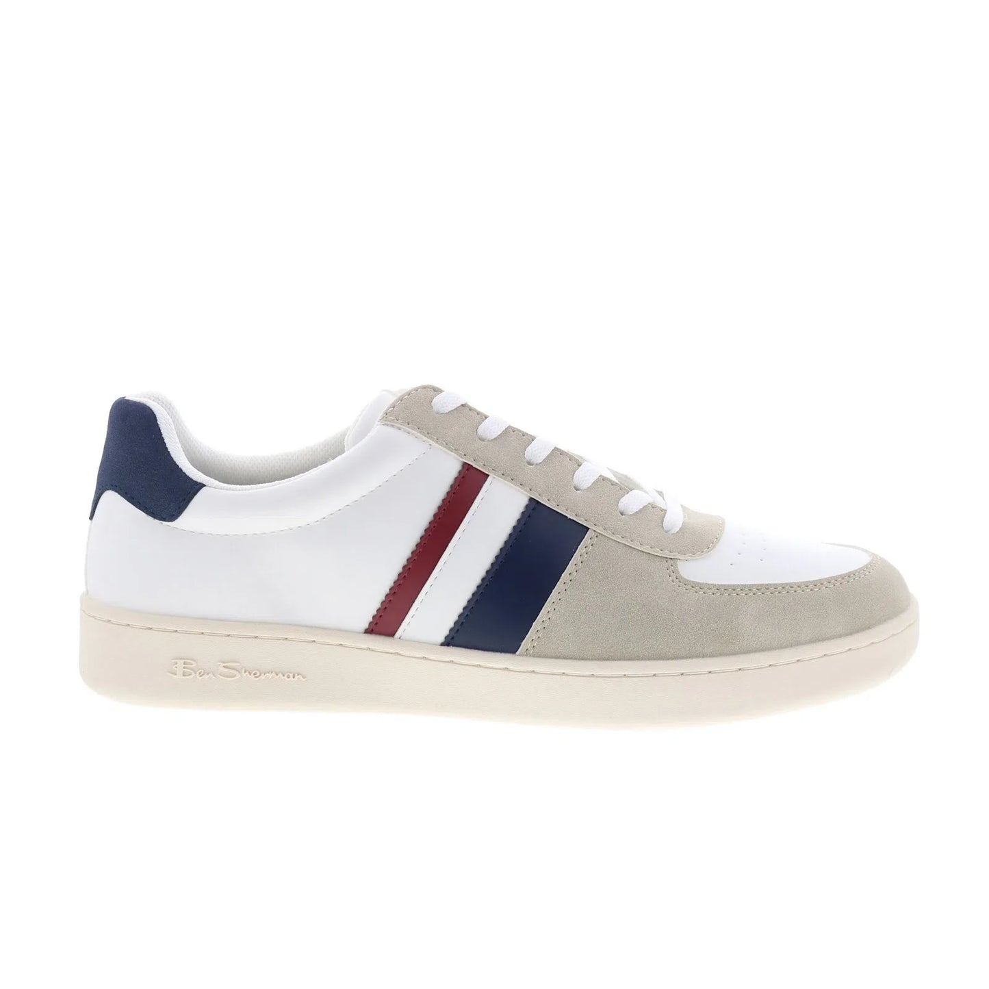 Ben Sherman Hyde BSMHYDV-1646 Mens White Lace Up Lifestyle Sneakers Shoes