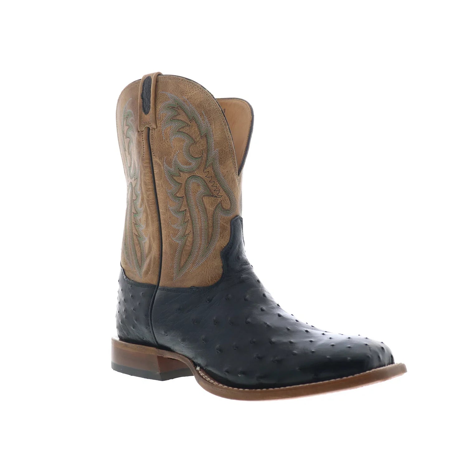 Tony Lama Castillo Full Quill Ostrich Made In USA Mens Black Western Boots