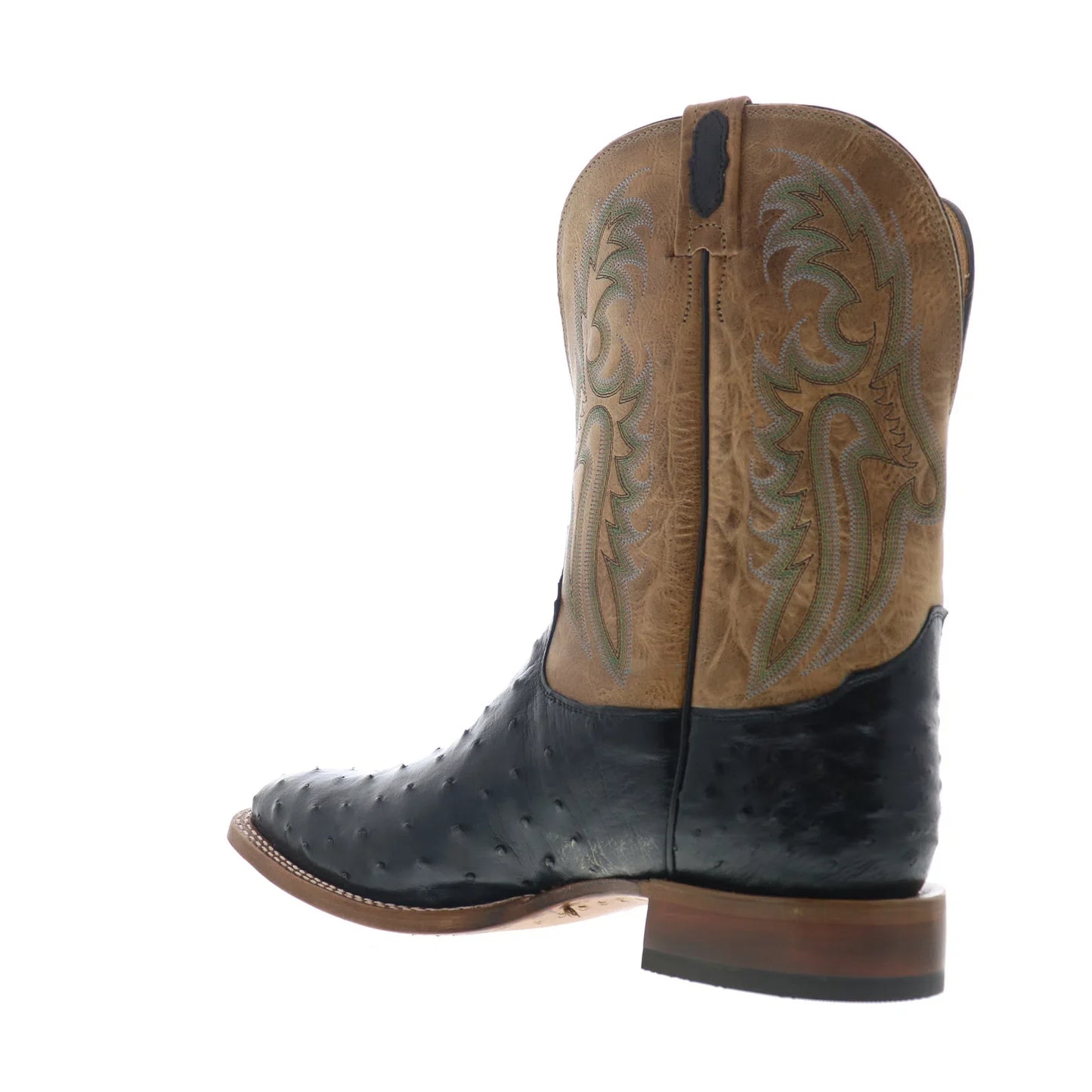 Tony Lama Castillo Full Quill Ostrich Made In USA Mens Black Western Boots