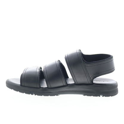 Rockport LB M Dress 3 Band CH9925 Mens Black Wide Leather Sport Sandals Shoes