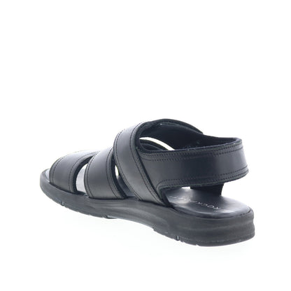 Rockport LB M Dress 3 Band CH9925 Mens Black Wide Leather Sport Sandals Shoes