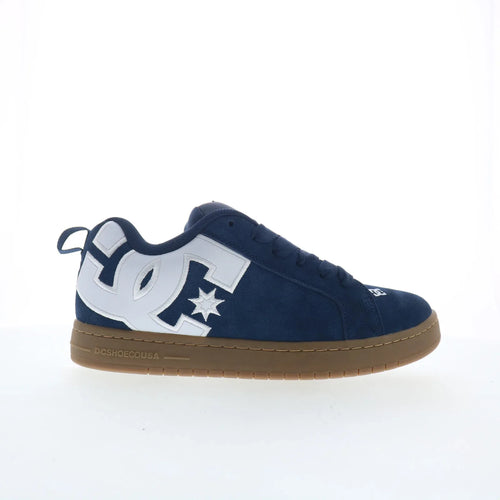 DC Court Graffik SE Mens Blue Suede Skate Inspired Sneakers Shoes