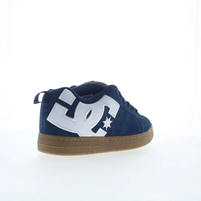 DC Court Graffik SE Mens Blue Suede Skate Inspired Sneakers Shoes