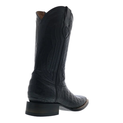 Ferrini Caiman Belly Caiman S-Toe Mens Wide Black Cowboy Western Boots