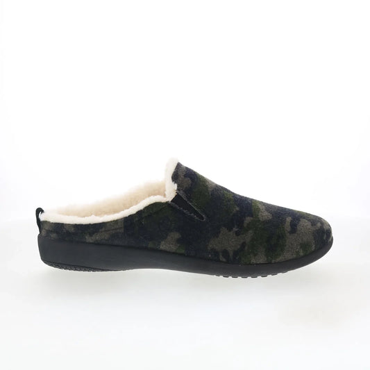 Spenco Dundee Wool SP2003OCM Mens Green Suede Slip On Clogs Slippers Shoes