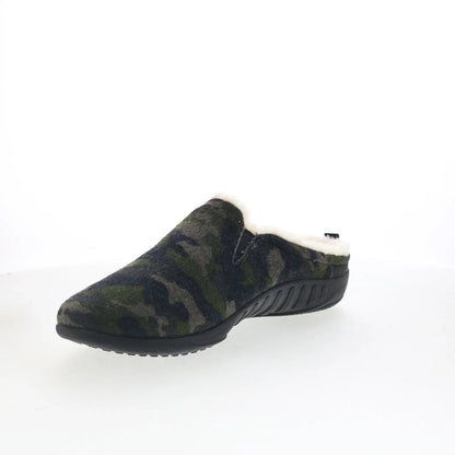 Spenco Dundee Wool SP2003OCM Mens Green Suede Slip On Clogs Slippers Shoes