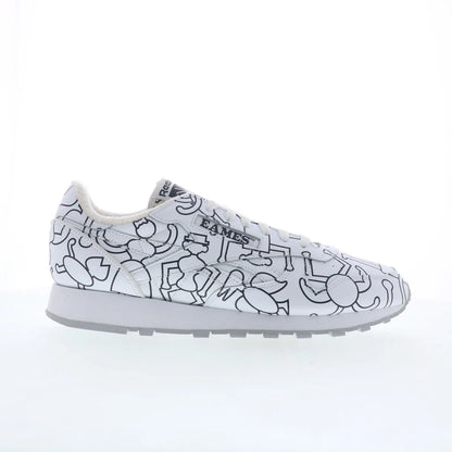 Reebok Eames Classic Leather Mens White Leather Lifestyle Sneakers Shoes