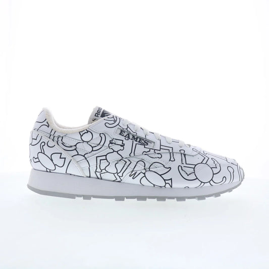 Reebok Eames Classic Leather Mens White Leather Lifestyle Sneakers Shoes