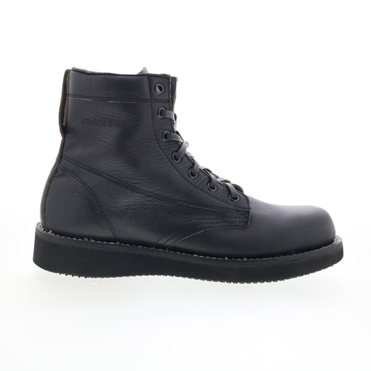 Broken Homme James Boot FB12002 Mens Black Leather Lace Up Casual Dress Boots