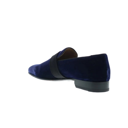 Pastori by Di Bianco Galba Velvet Mens Blue Loafers & Slip Ons Casual Shoes