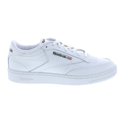Reebok Club C 85 Mens White Leather Lace Up Lifestyle Sneakers Shoes