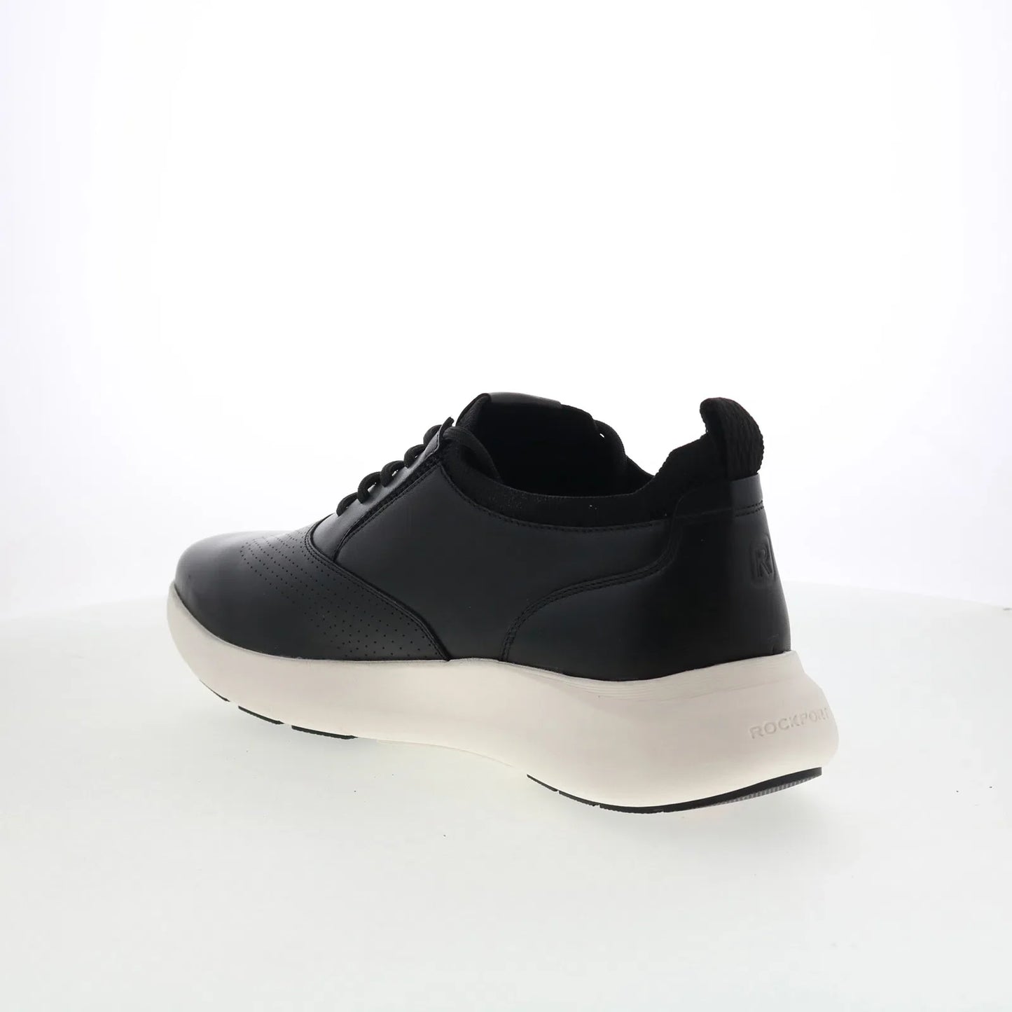 Rockport Jeffson RMJEFFSON Mens Black Wide Leather Lifestyle Sneakers Shoes
