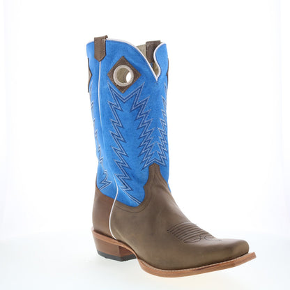 Justin Boots Ranker Sueded Boar JP2507 Mens Brown Wide Cowboy Western Boots