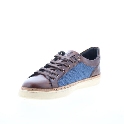 Di Bianco Laguna Sella Mens Brown Leather Lace Up Lifestyle Sneakers Shoes