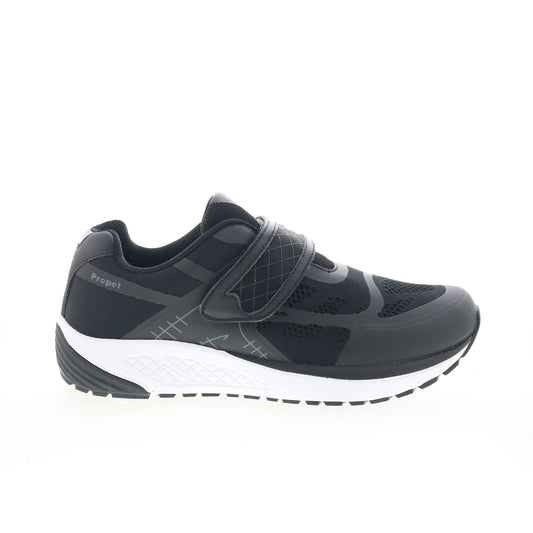 Propet One Strap Mens Black Extra Extra Wide 6E Lifestyle Sneakers Shoes