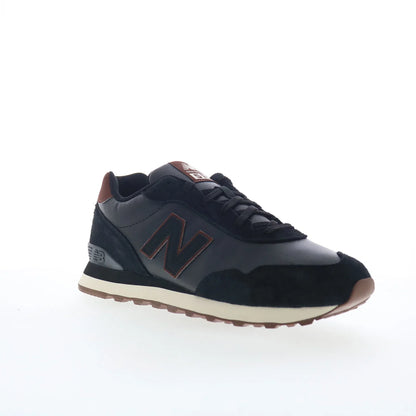 New Balance 515 ML515ADB Mens Black Leather Lace Up Lifestyle Sneakers Shoes