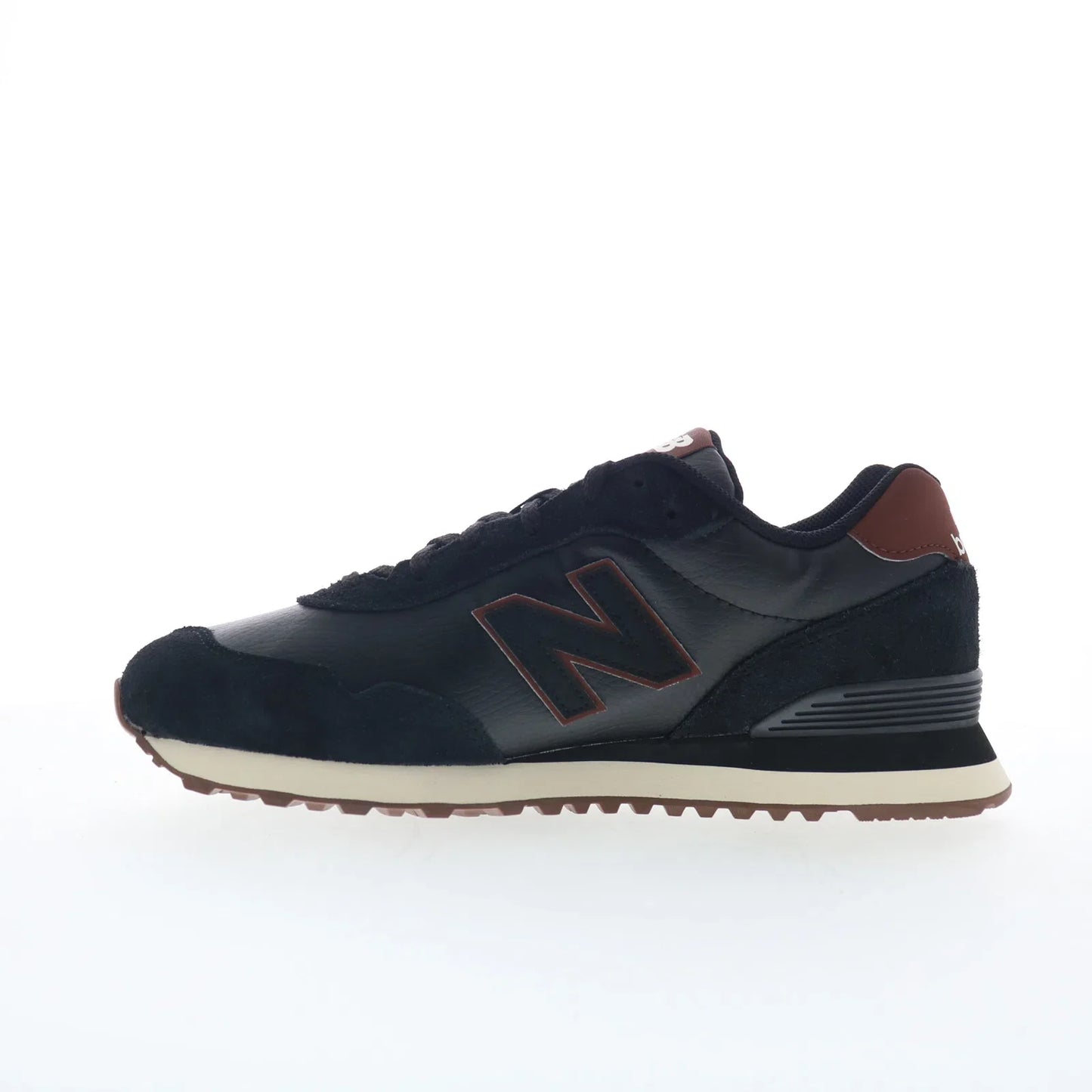 New Balance 515 ML515ADB Mens Black Leather Lace Up Lifestyle Sneakers Shoes