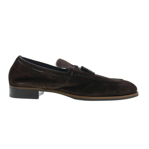 Di Bianco Napoli Mens Brown Suede Slip On Loafers & Slip Ons Casual Shoes